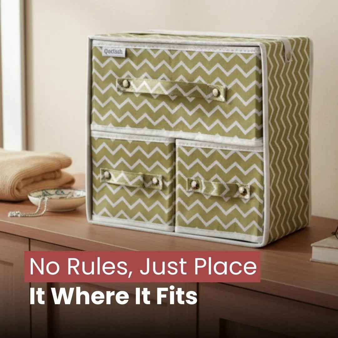 Qoolish Makeup & Jewellery Organizer Box – Black & White (Available in 3 colors)