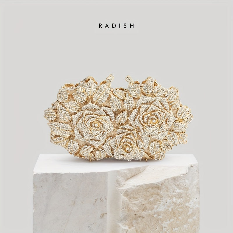 Embellished Flower Clutch Bag for Evening Gown