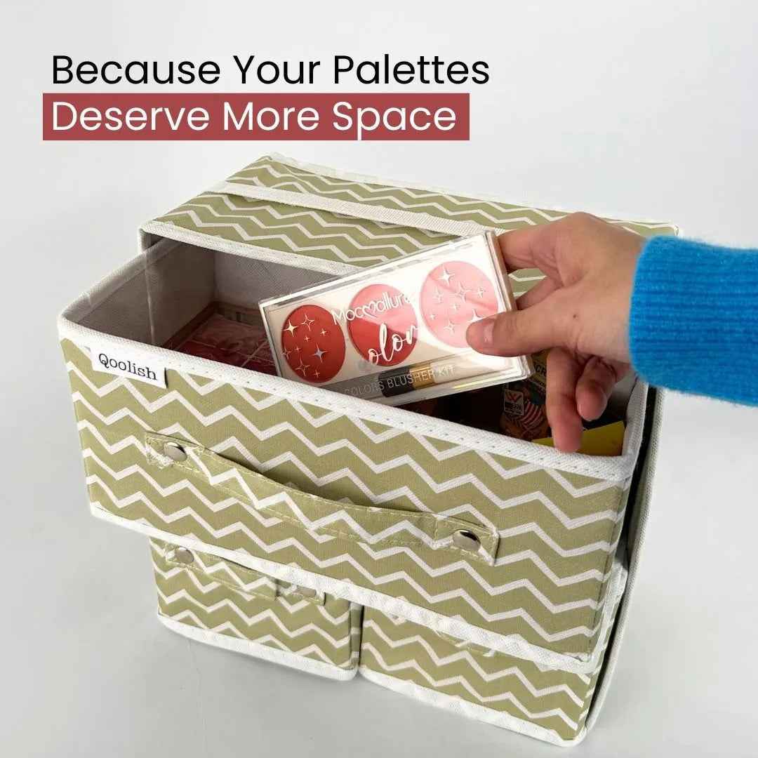 Qoolish Makeup & Jewellery Organizer Box – Black & White (Available in 3 colors)