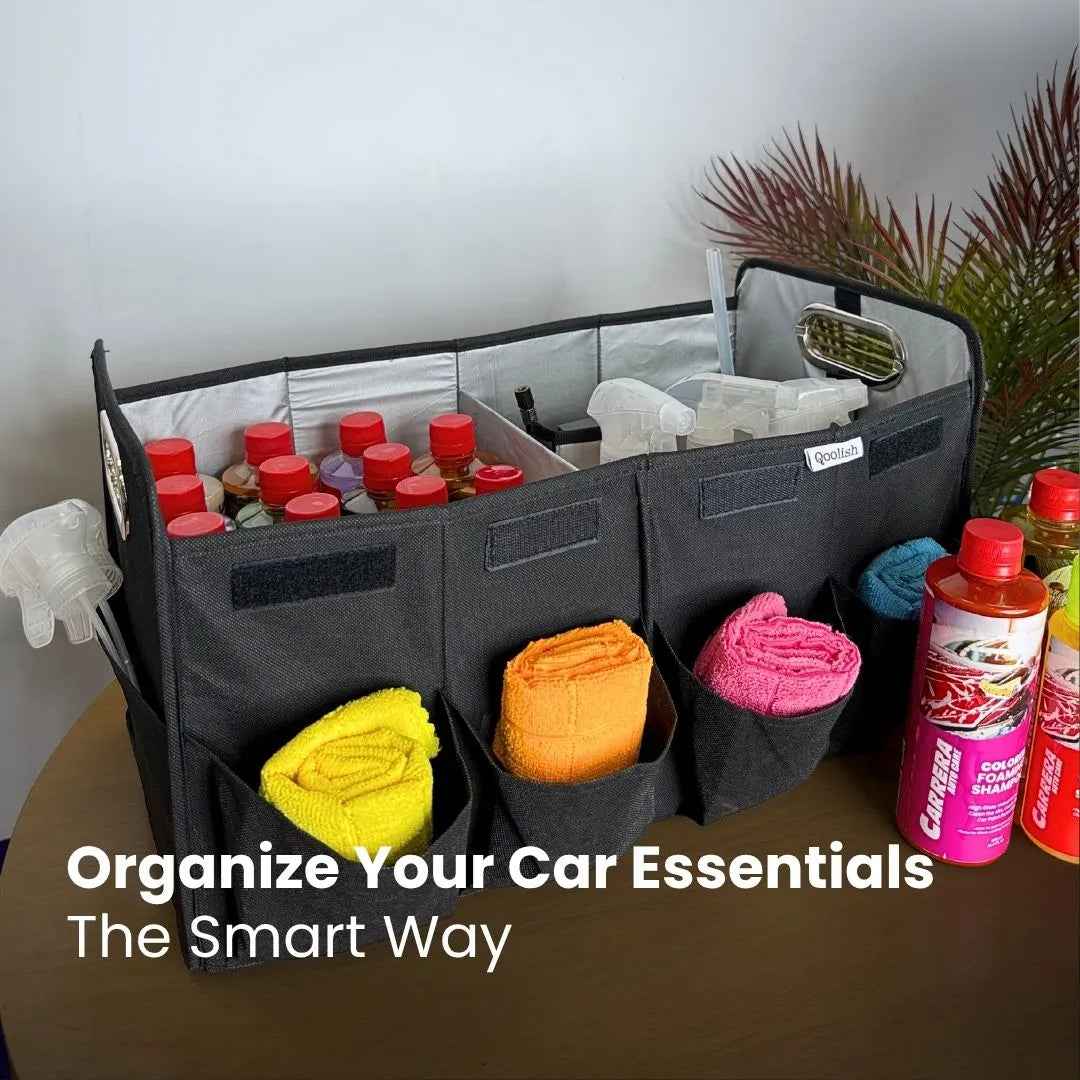 Car Trunk Organizer for Cleaning, Tools & Travel – Heavy Duty & Foldable