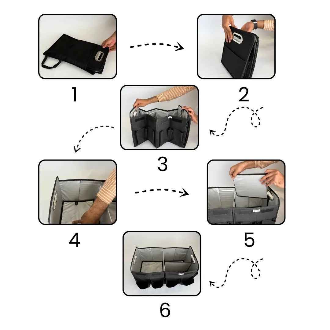 Car Trunk Organizer for Cleaning, Tools & Travel – Heavy Duty & Foldable